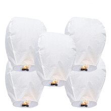 LABOTA 5 Pack Chinese Sky Lanterns, Sky Lantern to Release in Memory, 100% Biodegradable, Eco Friendly, Floating Lanterns for Outside Flying, Party D
