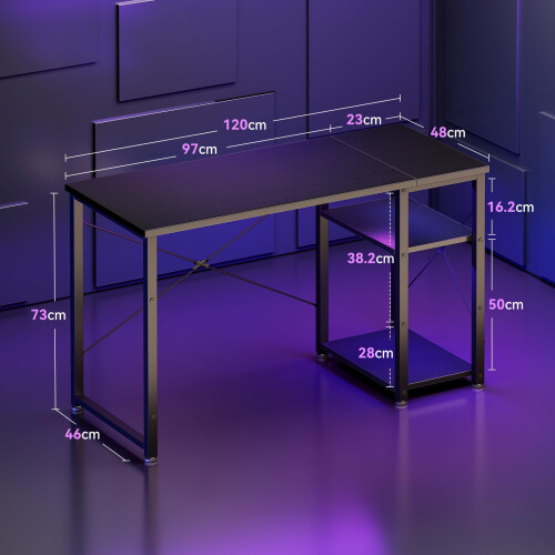ODK Gaming Desk with Reversible Storage Shelves 2