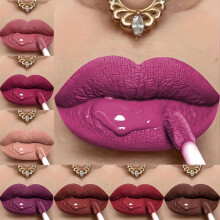 (Matches the image) Matte Lip Glaze High Pigment Liquid Lipstick Waterproof Long-Lasting Non-Stick Cup Women's Makeup Essential
