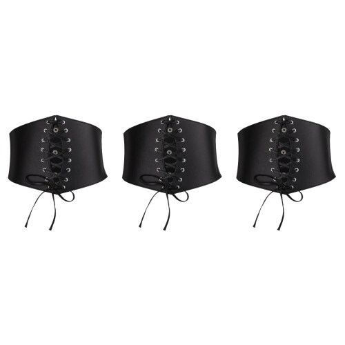 3Stk Damen Taillengürtel Leder, Schnürung, , Elegant 2