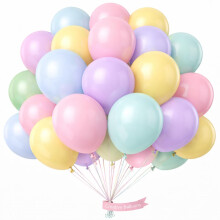 Pack of 30 Mix Pastel Party Balloon 10 Inch Macaron Pink Blue Yellow