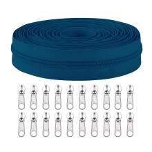 Sawoake #5 Nylon Coil Zippers by The Yard Bulk 10 Yards with 20pcs