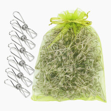 BONYCUST 100 Pack Metal Clothes Pegs, Stainless Steel Clothes Pegs for Laundry, Washing Line, Snack Bags, Paper Files