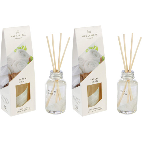 Wax Lyrical WAX LYRICAL Fresh Linen, 40ml Reed Diffuser (Pack of 2)
