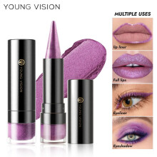 (Matches the image) 6 Colors Matte Fine Glitter Dual-purpose Lipstick Eyeshadow Stick Long-lasting Easy To Color Non-stick Cup Lipliner Pen