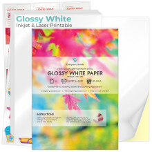 Evergreen Goods 30 Sheets A4 White Glossy Sticky Paper