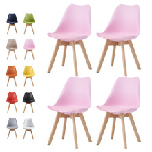 mcc direct Set of 4 Dining Chairs Wooden Legs Soft Cushion Pad Stylish