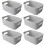 Mofeisor 6-Pack Grey Plastic Storage Basket, Kitchen Cupboard Storage Boxes, Small Bathroom Boxes Organisers with Handles, 4L 1
