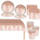Rose Gold Shiny Glitter Diamond Party Tableware for Women/Girls 1