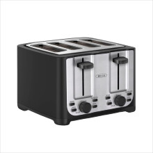 bella 2 Slice toaster, Black with Stainless Steel