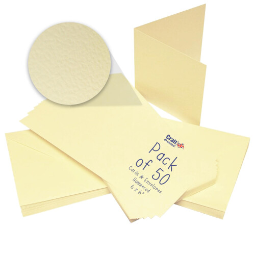 Craft UK, 50 Hammered Blank Cards and Envelopes