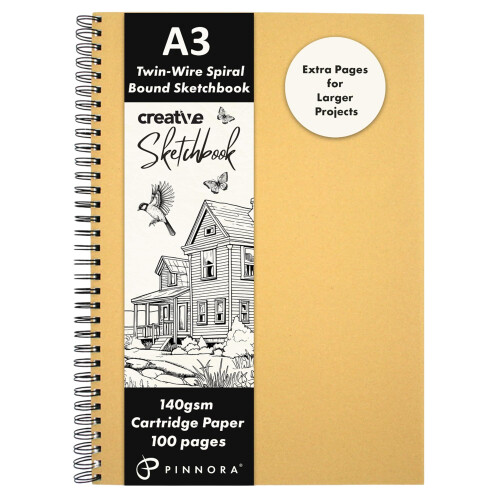 PINNORA Creative A3 Sketchbook (140GSM)