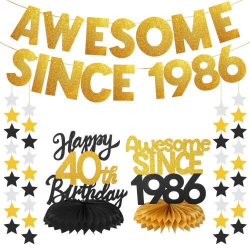GSrenyu 40th Birthday Decorations Set