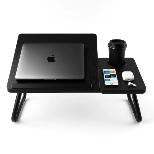 Laptop Bed Table with Foldable Legs & Cup Holder