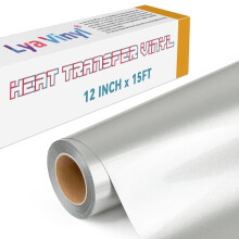 Lya Vinyl 15FT Heat Transfer Vinyl - Metallic Silver Iron on Vinyl Rol