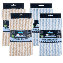 Minky Super Soak Up Tea Towels Pack of 8 - Ultra-Absorbent