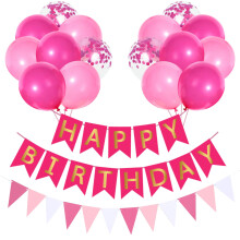 Happy Birthday Banner and Bunting - Hot Pink Happy Birthday Decoration