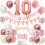 10th Birthday Decorations Retro Pink Rose Gold 1