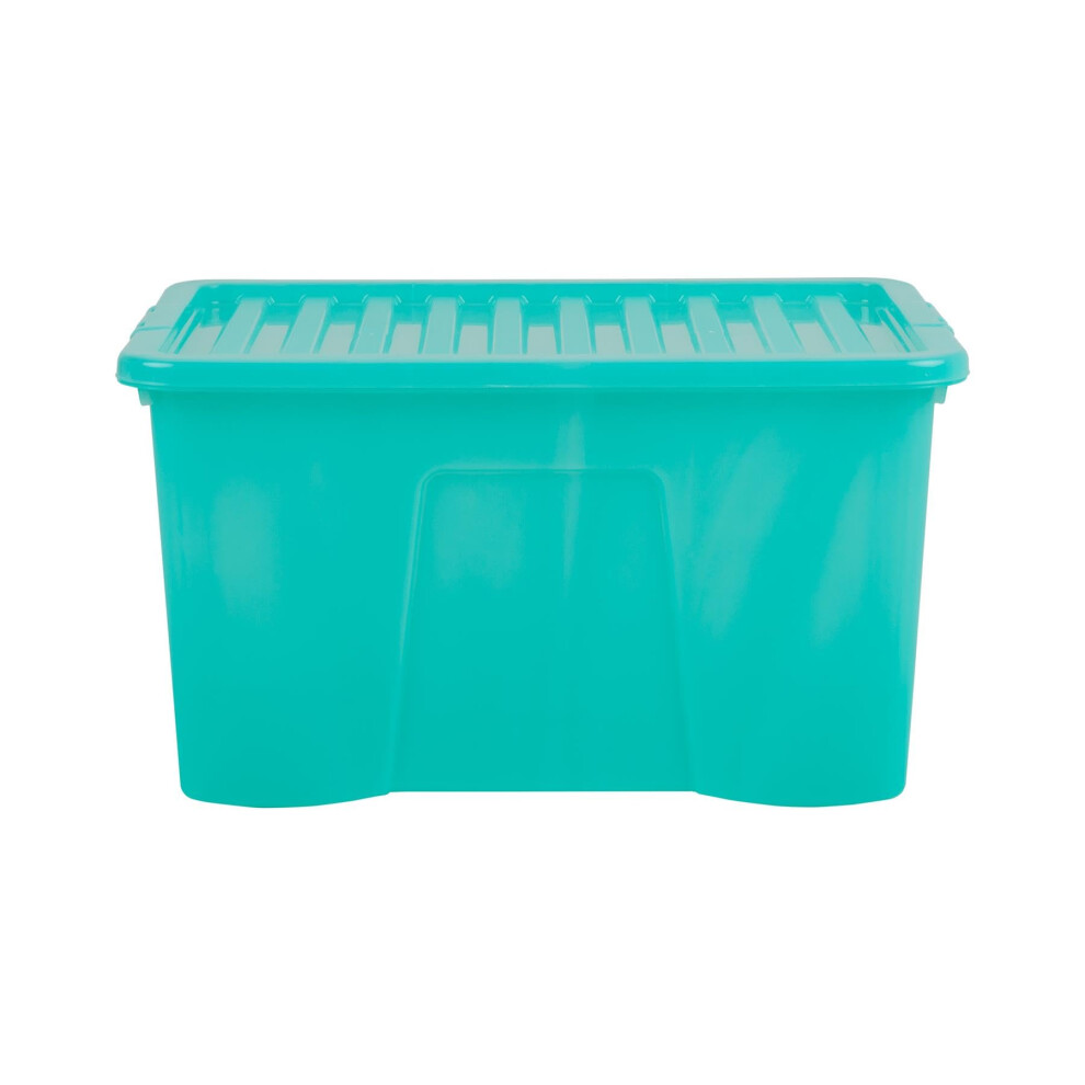 Wham Crystal 60 Liter Storage - Heavy Duty Plastic Storage Box With Li
