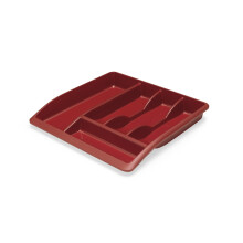 Addis 508070 Plastic Drawer Organiser, Red, 40 x 38.5 x 6 cm