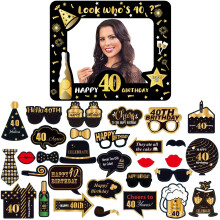 Black Gold 40th Birthday Party Decorations: Giant Inflatable Selfie
