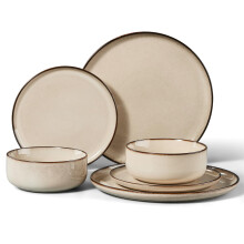 HaWare Dinner Set - 6 Piece Stoneware Dinnerware Service for 2