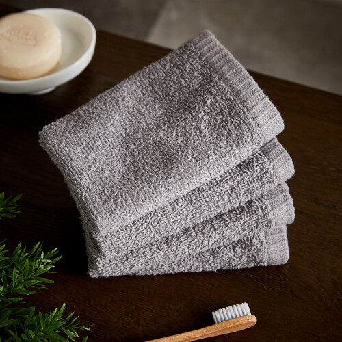 Catherine Lansfield Catherine Lansfield Quick Dry Cotton Face Cloth 4 Pack Grey
