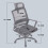 T-THREE. Adjustable headrest office chair - ergonomic mesh swivel seat 4