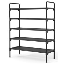 Kitsure Space-Saving Shoe Rack for Closet, 70.0 cm Wide - 5 Tiers, Black