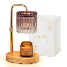 Candeldo Candle Warmer Lamp with Timer: Purple Candle Warmer with 2 Bulbs Height Adjustable Dimmable Wax Melt House Warming Gifts New Home Bedroom De