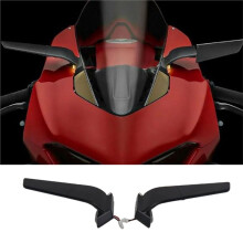 Motorcycle Rearview Mirrors with LED Light Rotating Adjustable Wing Mirrors for Panigale V2 V4