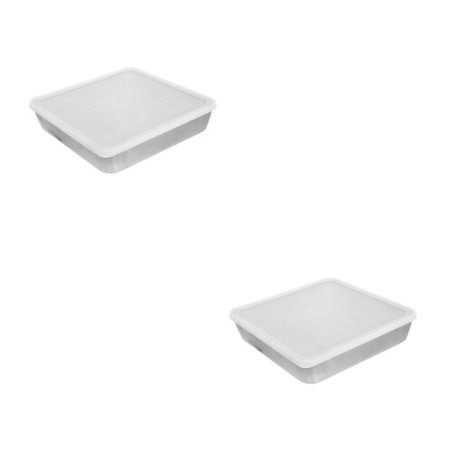 2Sets Hitzebeständige Bratform Mit Deckel Für Ofen Und Bbq 1