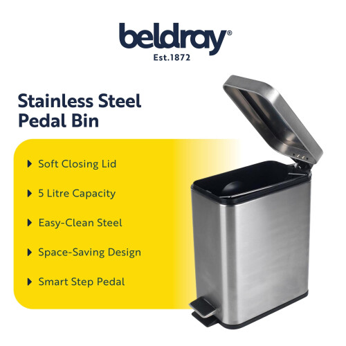 Beldray Beldray LA041173SS Rectangular Pedal Bin 1