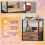 WLIVE Bedside Table with Charging Station and LED Light 5