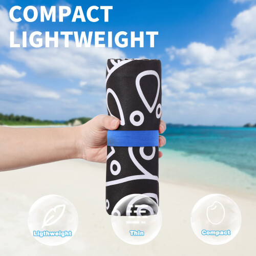 Haleey 2 Pack Microfibre Lightweight Beach Towel 180x80cm Oversized 1