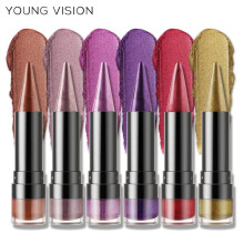 (Matches the image) 6 Colors Matte Fine Glitter Dual-purpose Lipstick Eyeshadow Stick Long-lasting Easy To Color Non-stick Cup Lipliner Pen