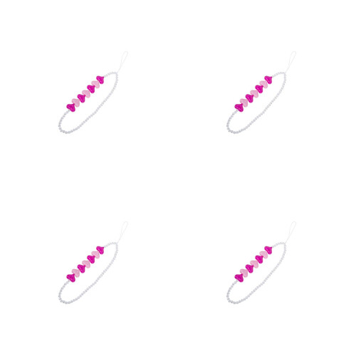4Stk Pink Herz Perlen- Für Mobile Phone Wrist Rope 2