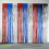 3pcs Red Silver Blue Tinsel Foil Fringe Curtains 3