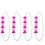 4Stk Pink Herz Perlen- Für Mobile Phone Wrist Rope 10