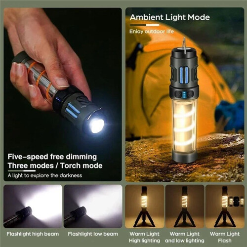 Mosquito Repeller Camping Light Rechargeable 3 in 1 Tent Lantern Waterproof Camping Lantern with Triangle Bracket 1