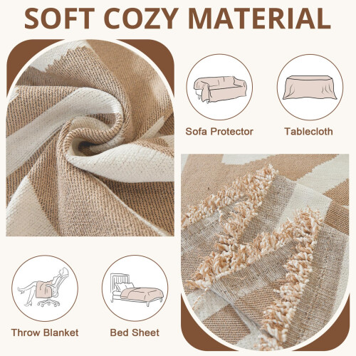 Royhom Boho Sofa Cover 4 Seater - Corner Sofa Covers L Shape 2