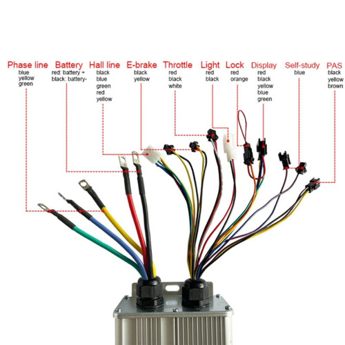 E-Bike-Sinus-Controller, 48/52/60/72 V, 60 A, Bürstenloser Controller und H-100-LCD-Farbdisplay, E-Scooter-Teile 2