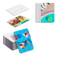 40 Aimants de Sublimation Vierges 3,5 X 2,3 Pouces, Aimants de Réfrigérateur Personnalisés Vierges pour Décoration de Cuisine