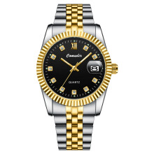 (611 gold with black face [men’s style]) Premium Couple Watches Pair for Men Women Luminous Calendar Waterproof Casual Quartz Wristwatches