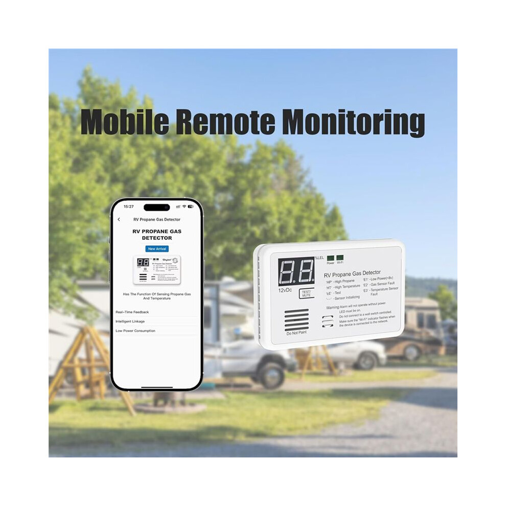 Propane Gas Detector,Digital Rv Propane Gas Detector, Using 12V, 85Db Loud Alarm, Suitable For Homes And Rvs 4711967995402