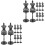 16Pièces Présentoir Mannequin Noir Plastique Usage Rangement 1