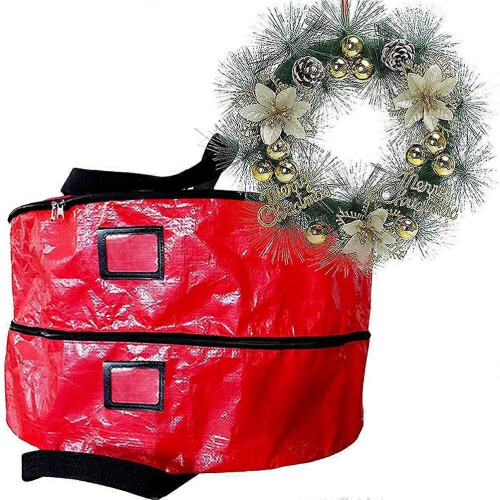 Double Layer Christmas Wreath Storage Bag Large Capacity Wreath Storage Container Wreath Storage Box
