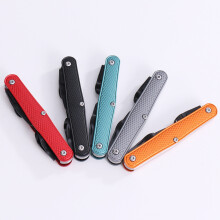 (Black) 6-in-1 Multi-Function Folding Knife, Portable Sharp Tool with Aluminum Alloy Shell for Outdoor Use