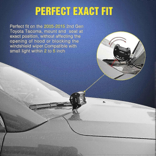 Light pod brackets for 2005-2015 car hoods 1