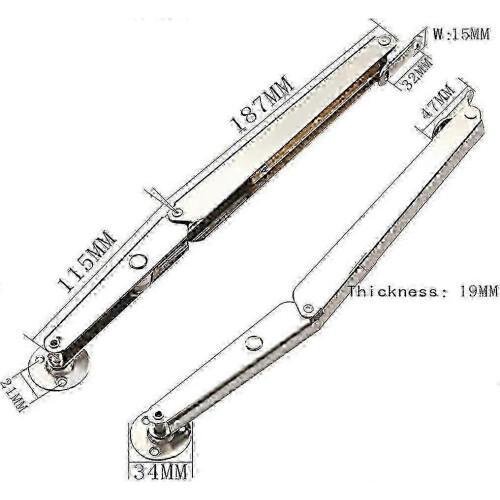 2 Pack Heavy Duty Gas Spring Hinge for Lid Support (200N/44lb) 2